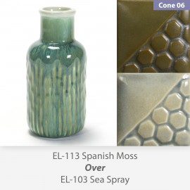Spanish Moss EL113 over Sea Spray EL103 Glaze Combination Spanish Moss EL113 over Sea Spray EL103 Glaze Combination